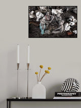 Children at a mundari cattle camp. Poster och Canvastavla