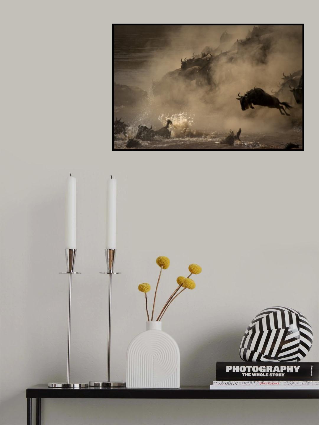 The Great Wildebeest Migration Poster och Canvastavla