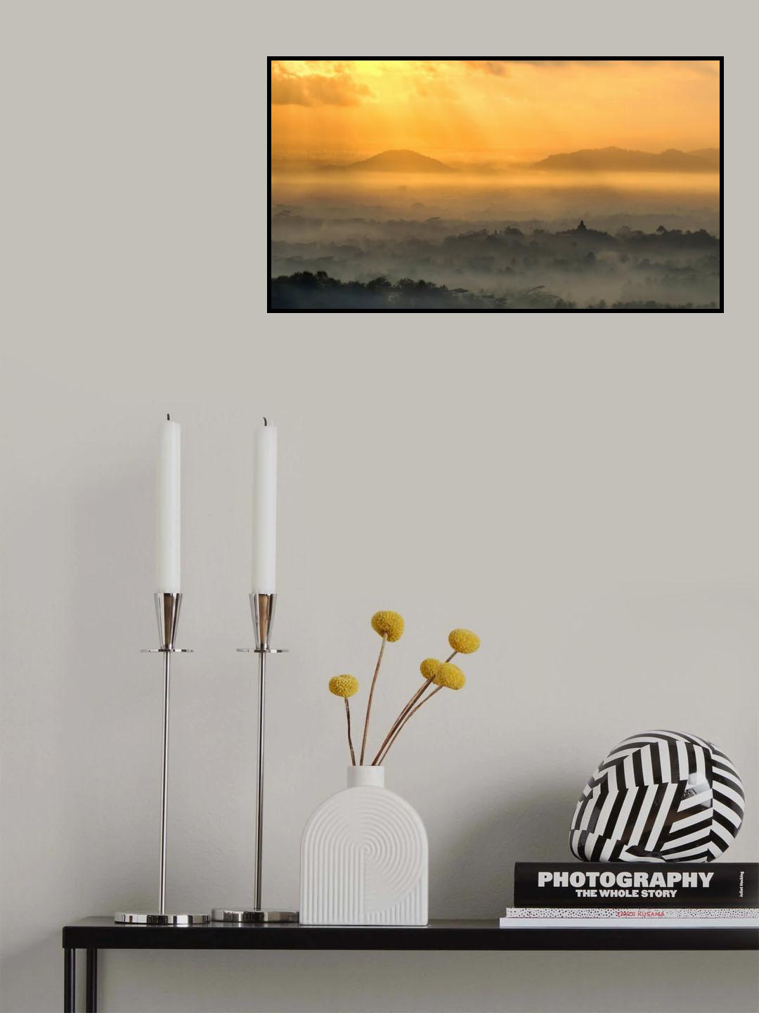 Light Of Borobudur Temple Poster och Canvastavla