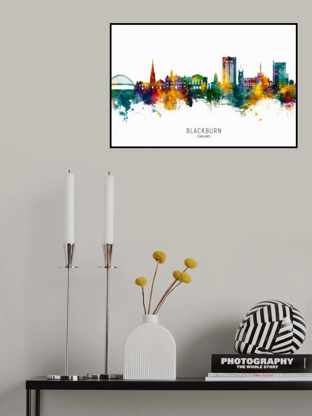 Blackburn England Skyline Poster och Canvastavla