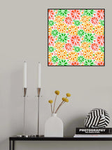 Fruit Slices Yellow Green Orange Geometric Poster och Canvastavla