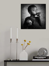 Little girl with pumpkins Poster och Canvastavla