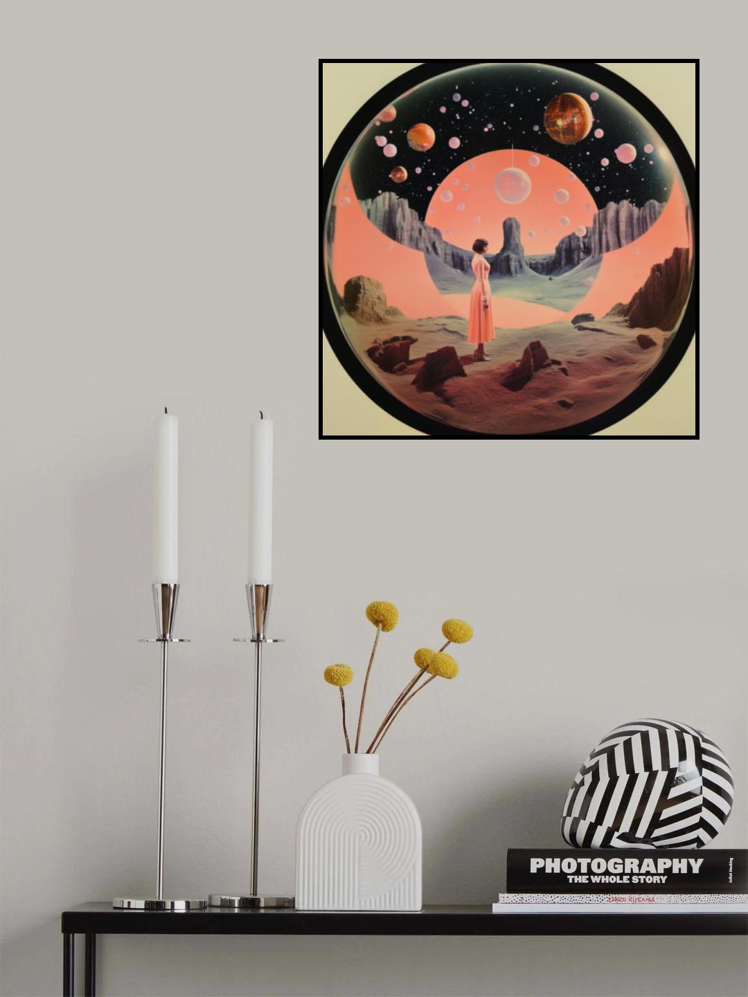 Round Space Collage Art Poster och Canvastavla
