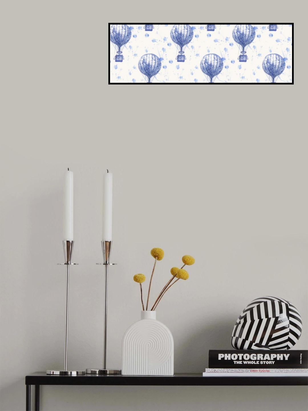 Hla013  Hot Air Ballooons Cobalt Poster och Canvastavla