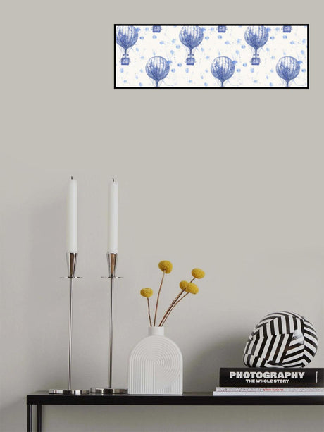 Hla013  Hot Air Ballooons Cobalt Poster och Canvastavla