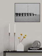 old pier and dramatic landscape Poster och Canvastavla