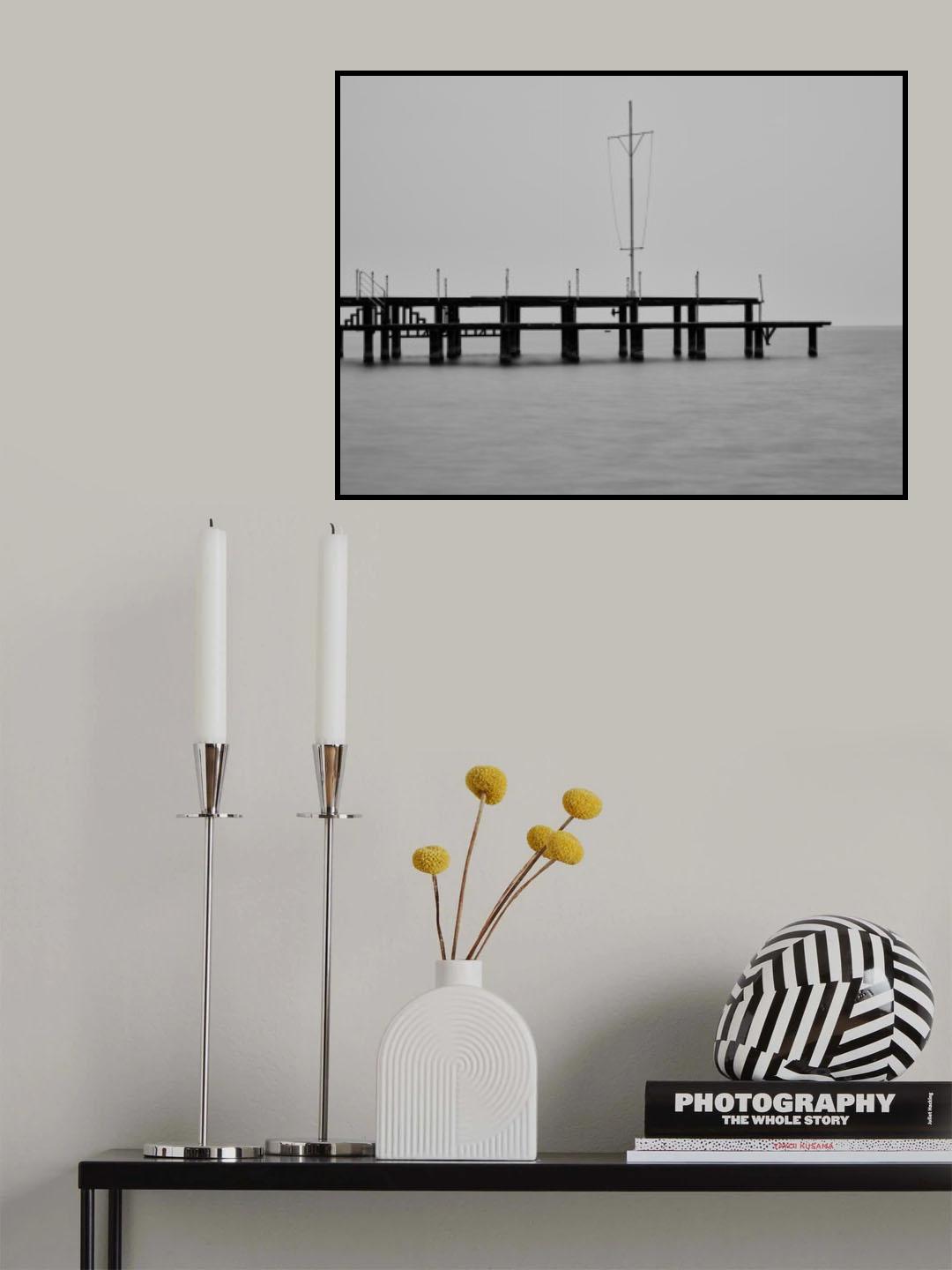 old pier and dramatic landscape Poster och Canvastavla