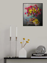 Still life with violin and flowers Poster och Canvastavla