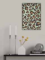 Gold leopard print green Poster och Canvastavla