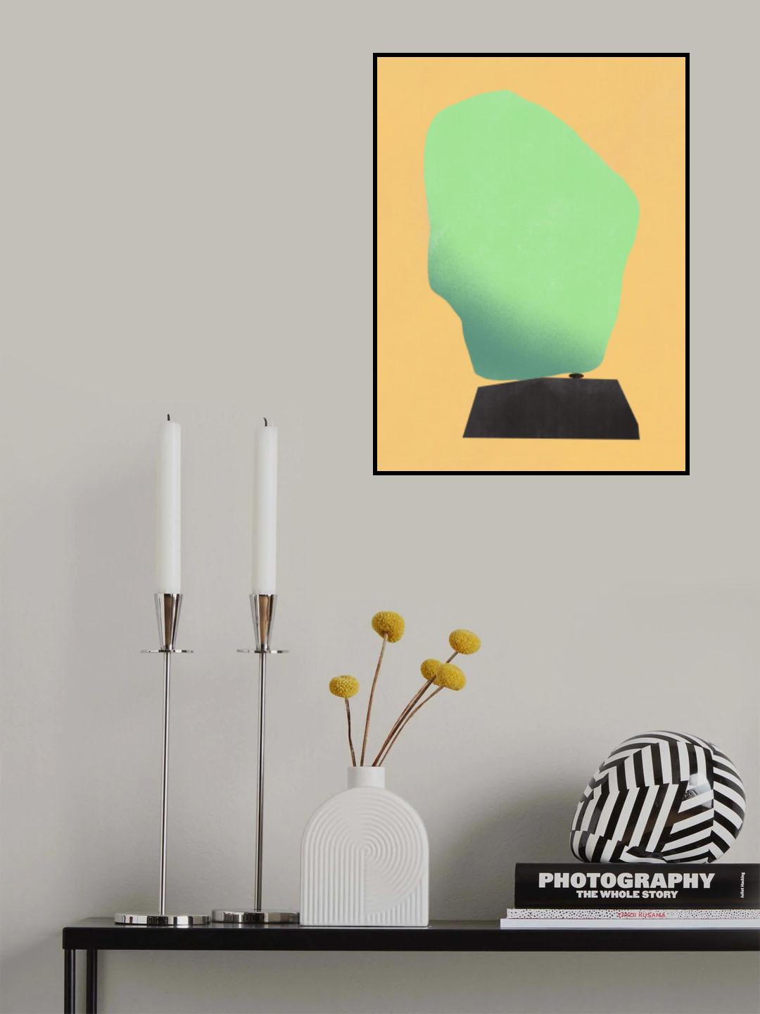 Stone Sculpture In Light Green Poster och Canvastavla