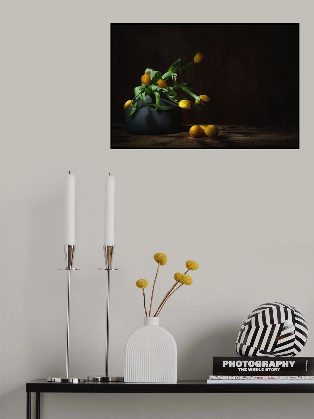 Still life with yellow tulips, Poster och Canvastavla