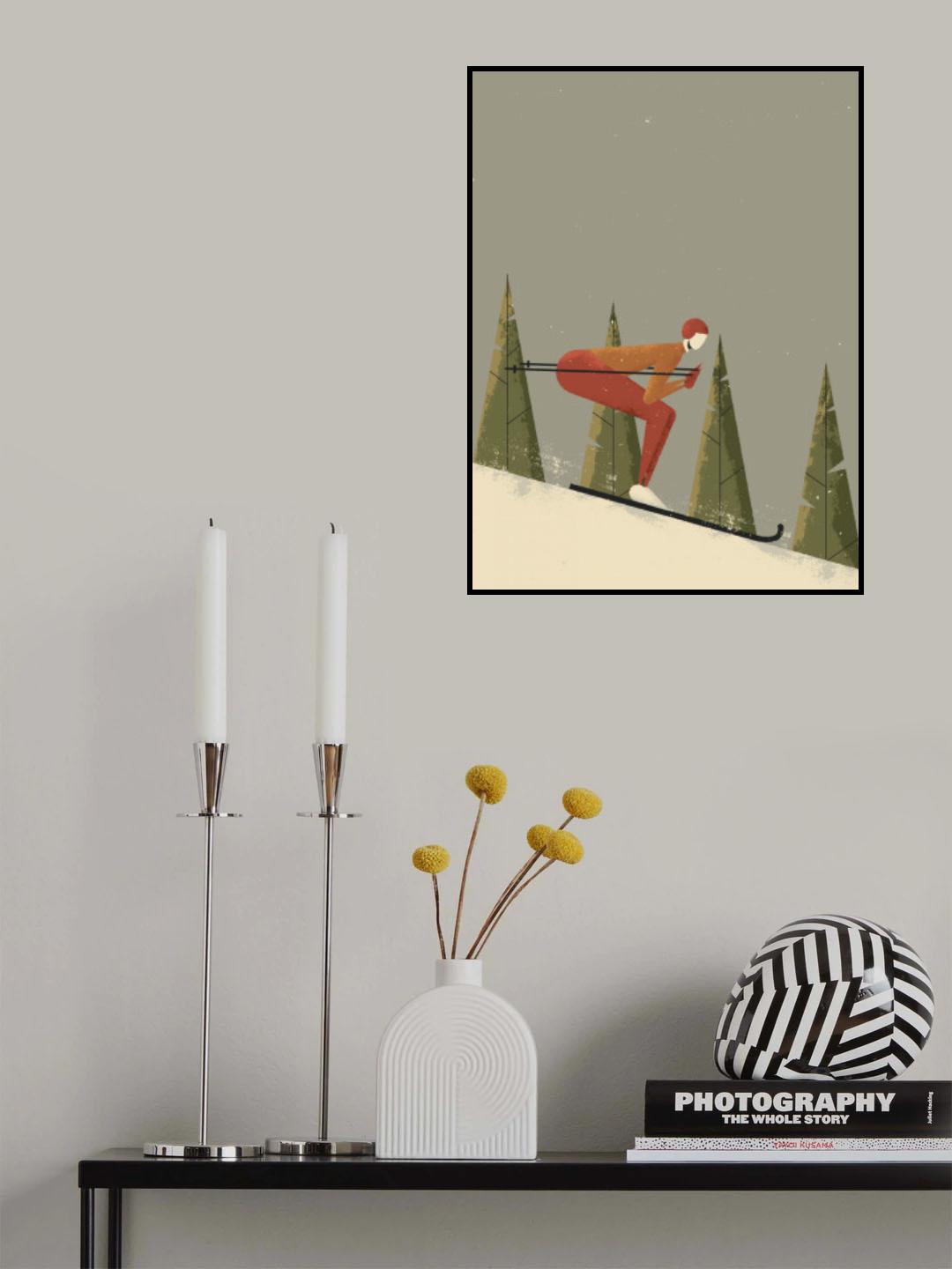 Skiing Poster och Canvastavla