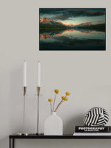 Sunset at Maligne lake 2 Poster och Canvastavla