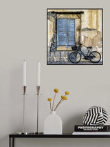 Old Window and Bicycle Poster och Canvastavla