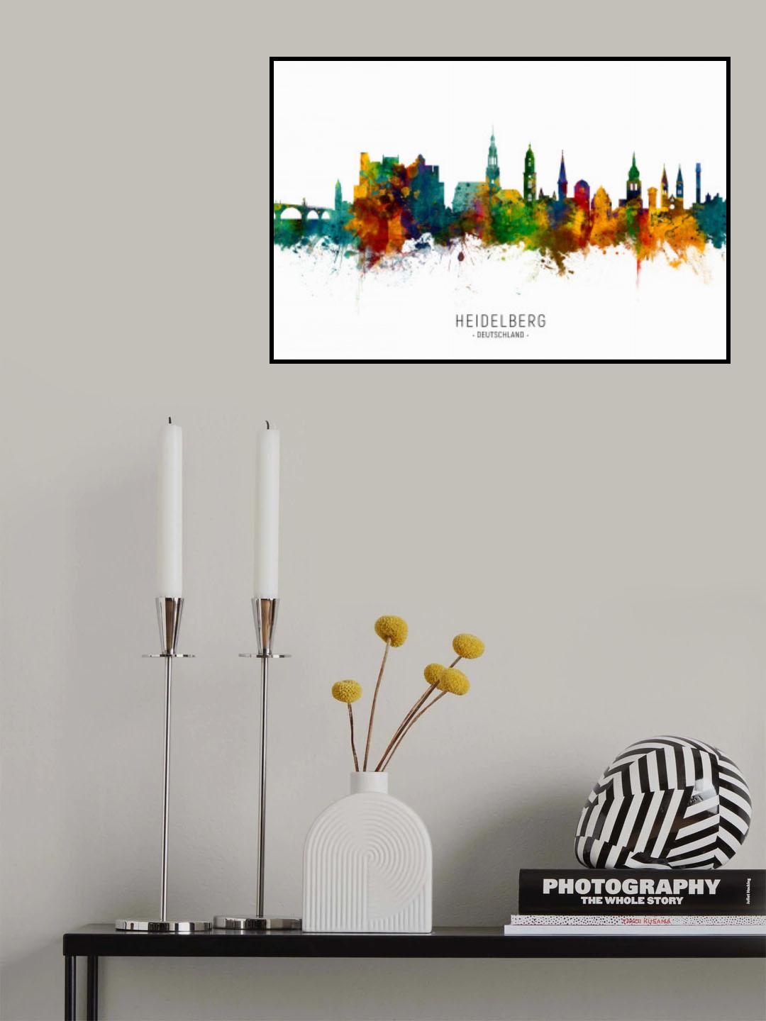 Heidelberg Germany Skyline Poster och Canvastavla