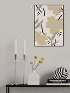 Beige Flowers Poster och Canvastavla