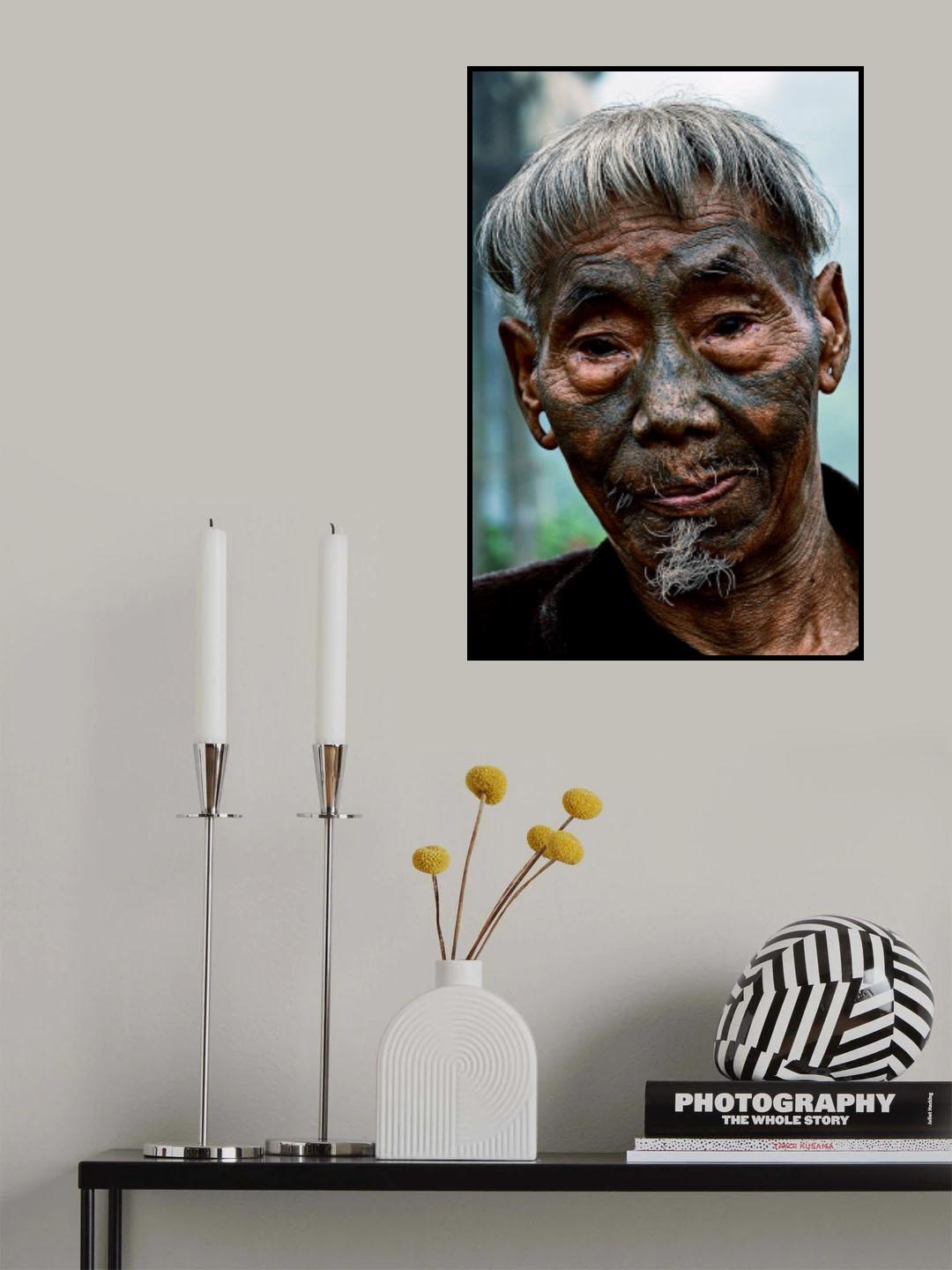 Tattooed Konyak Headhunter 04 Poster och Canvastavla