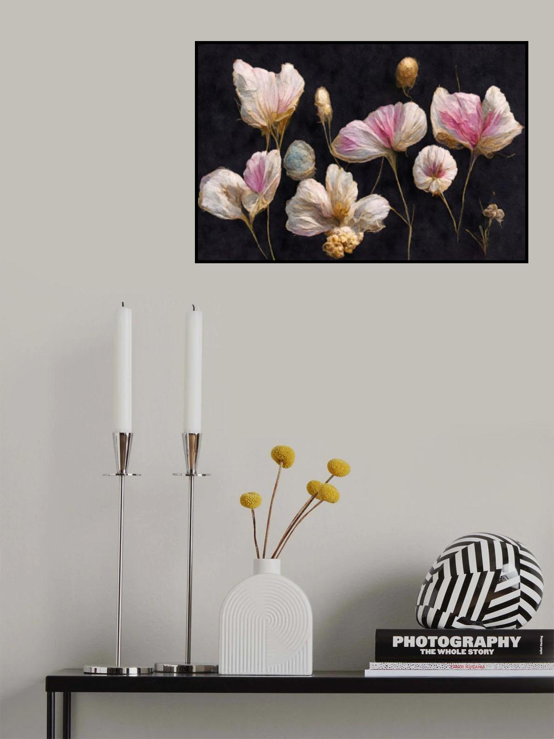 Gentle Pink Dry flowers Poster och Canvastavla