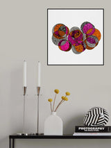 Circles Interlocking Pink Orange Gray Abstract Poster och Canvastavla