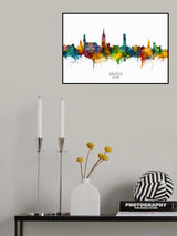 Bruges Belgium Skyline Poster och Canvastavla