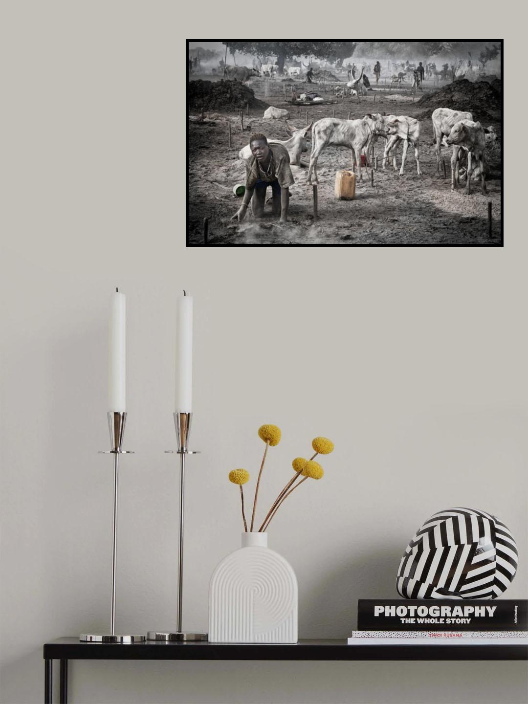 Life in a mundari camp - South Sudan Poster och Canvastavla