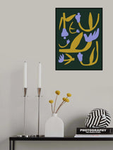 Purple and Gold Flower Cut Out Poster och Canvastavla