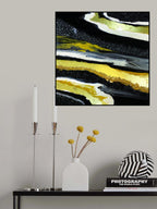 Black and Gold Agate Poster och Canvastavla
