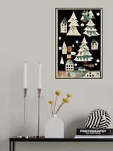 A Paper Village At Night Poster och Canvastavla
