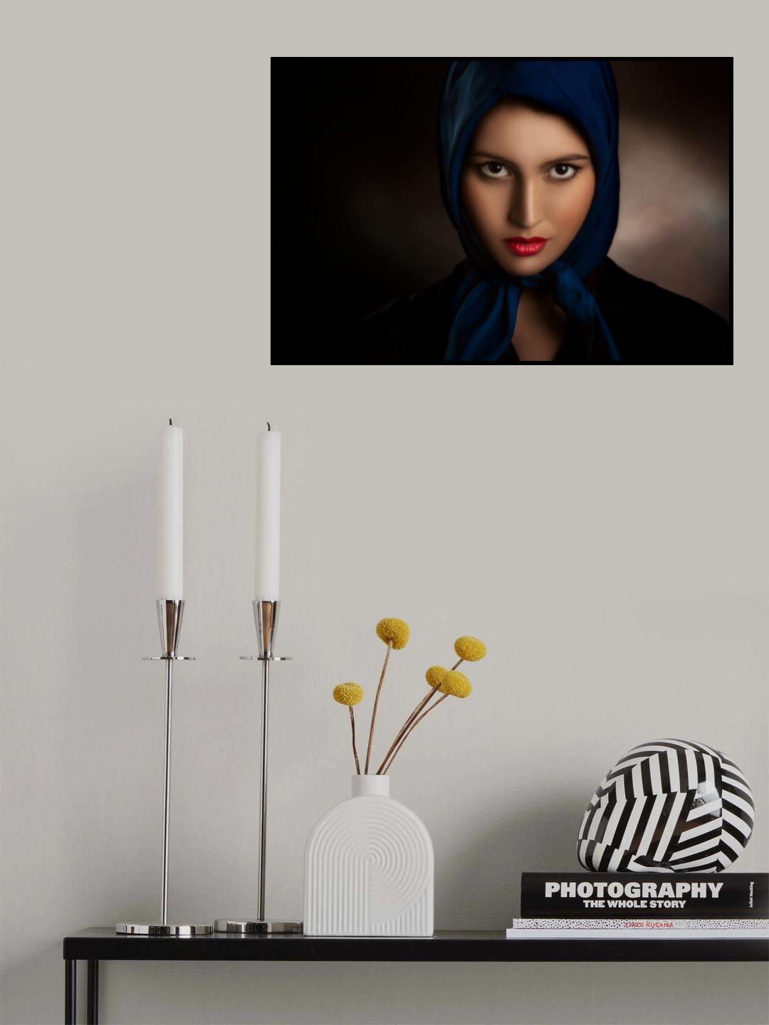 The blue scarf Poster och Canvastavla