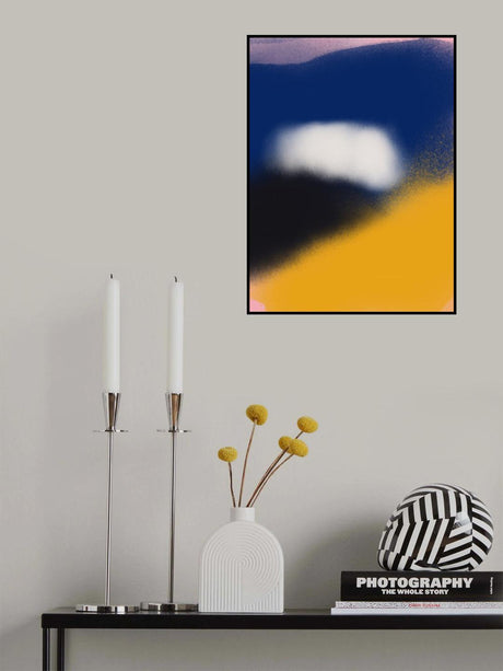 Blue and Yellow Abstract Liquify Poster och Canvastavla