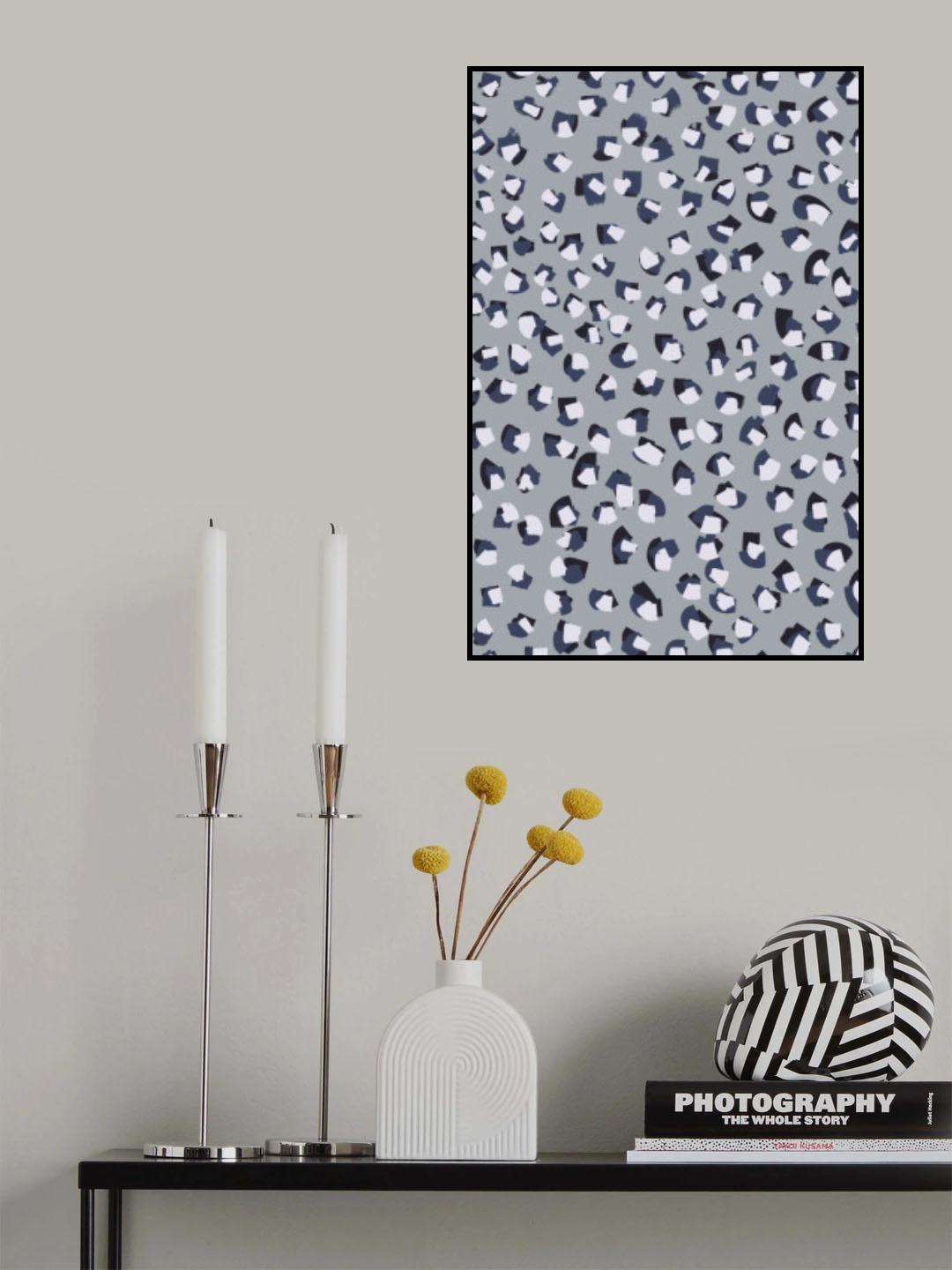 Little White Blue Brush Strokes Poster och Canvastavla