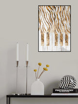 Gold Zebra Piano Poster och Canvastavla
