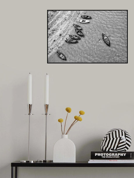Boats in river Poster och Canvastavla