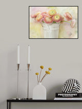 A Bucket Full of Ranunculus Flowers Poster och Canvastavla