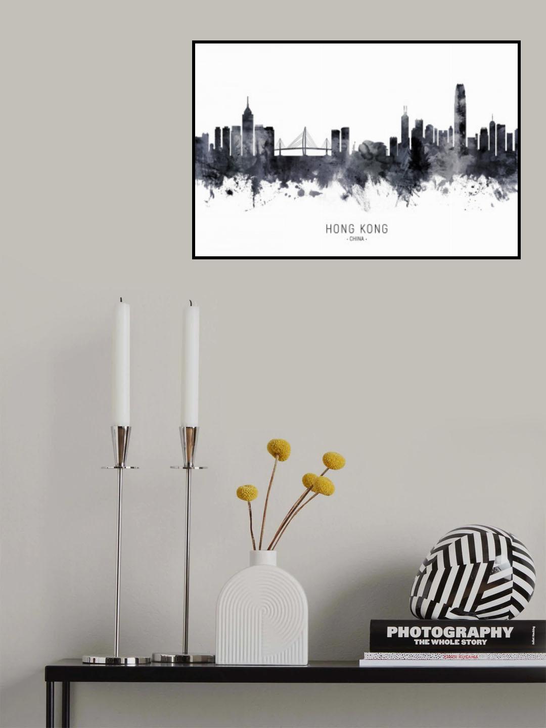 Hong Kong China Skyline Poster och Canvastavla