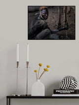 Cleaning his face with cow urine Poster och Canvastavla