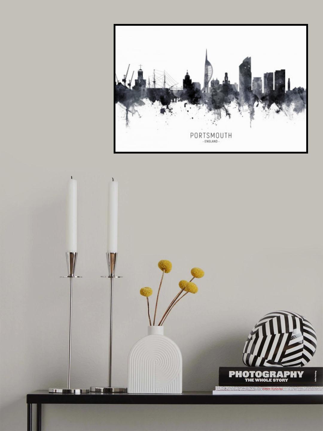 Portsmouth England Skyline Poster och Canvastavla