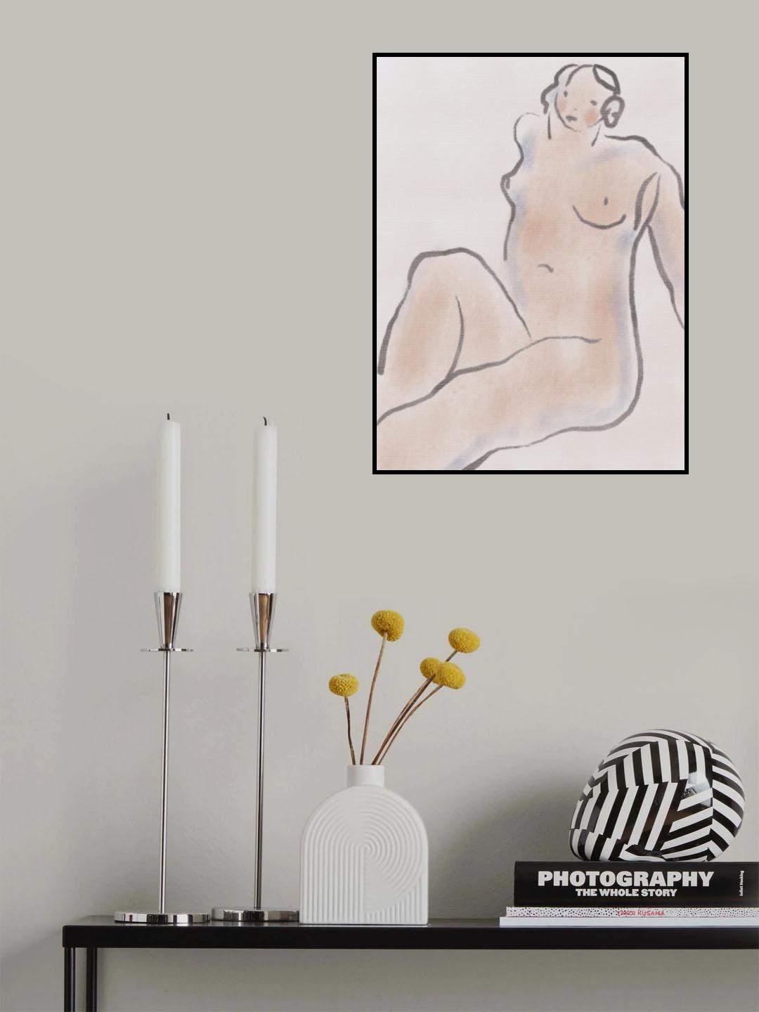 Pastel nude 03 Poster och Canvastavla
