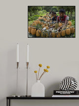 Carrying Pineapple on bicycle Poster och Canvastavla