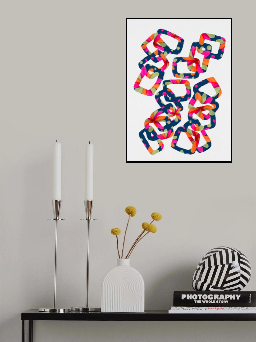 Floral Rectangle Chain Poster och Canvastavla