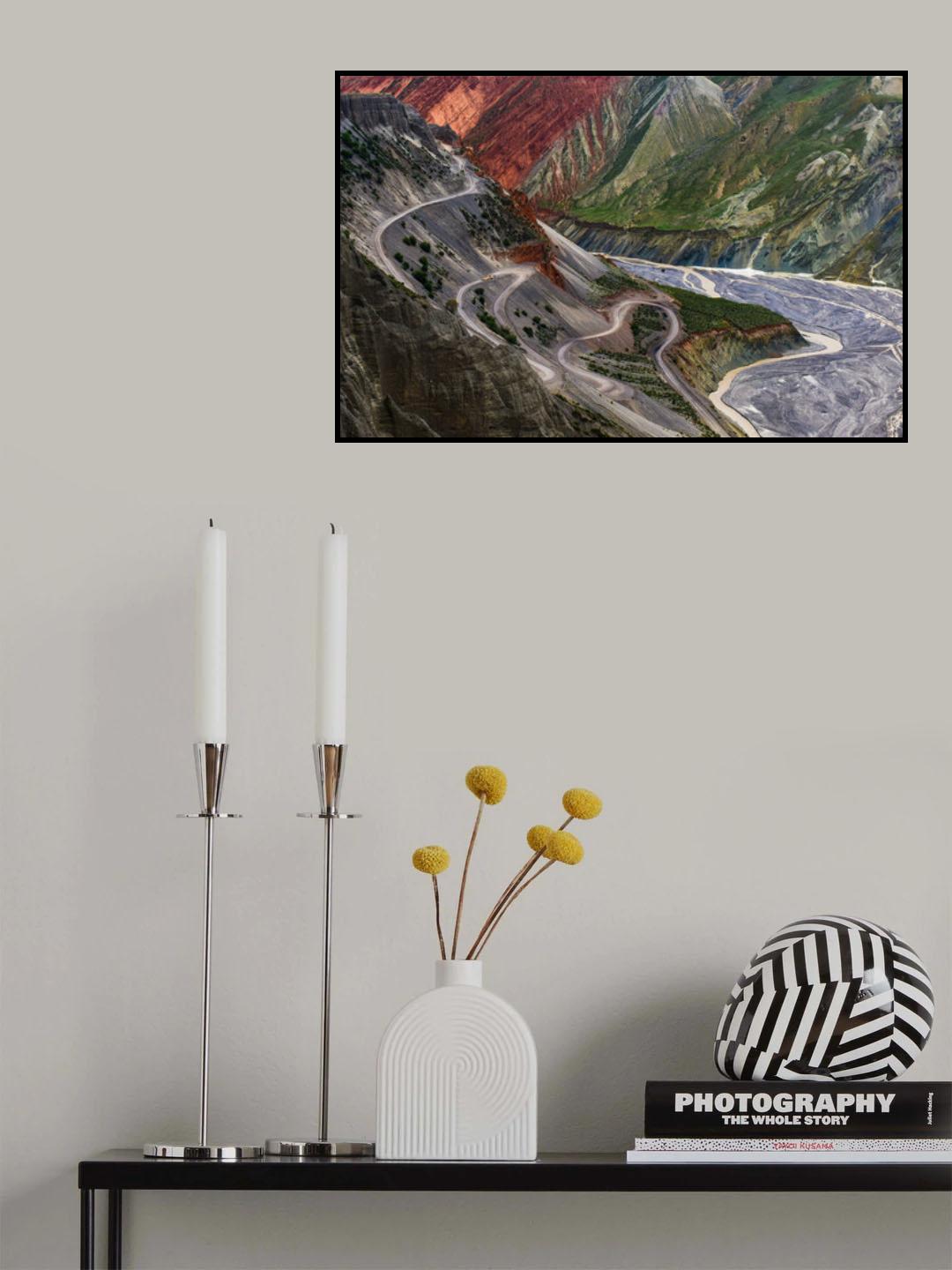 Winding Road and River Poster och Canvastavla