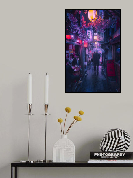 Tokyo Blue Rain Poster och Canvastavla