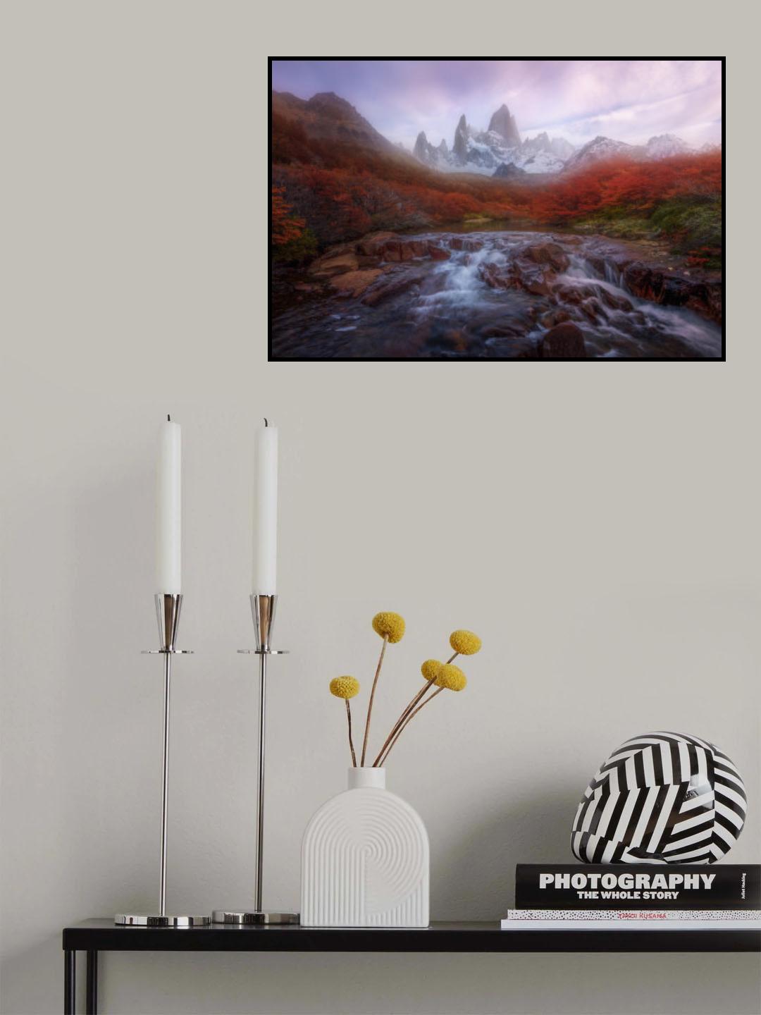 Fitz Roy in Fall Poster och Canvastavla