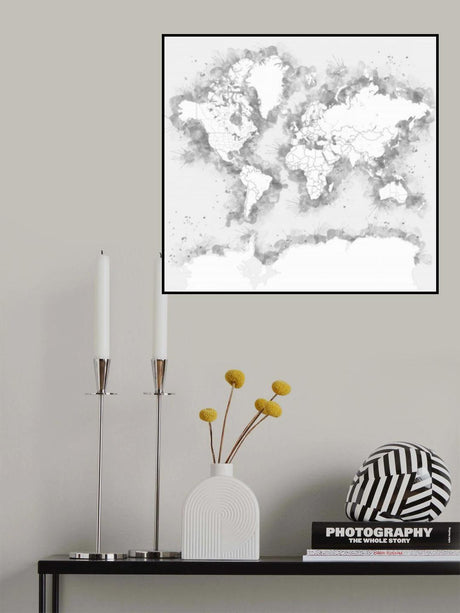 Louiss world map silhouette Poster och Canvastavla