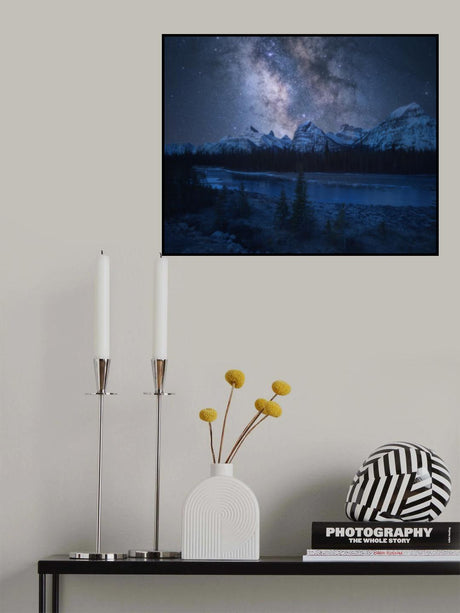 Milky Way over Mountains Poster och Canvastavla