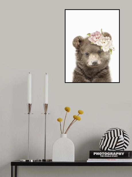 Floral Baby Bear Poster och Canvastavla
