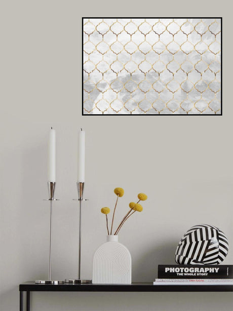 Moroccan wall mural concrete gold Poster och Canvastavla