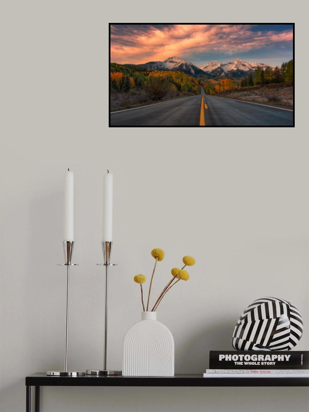 Epic Autumn Driving Road in Colorado Poster och Canvastavla