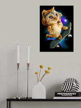 cat on skateboard Poster och Canvastavla
