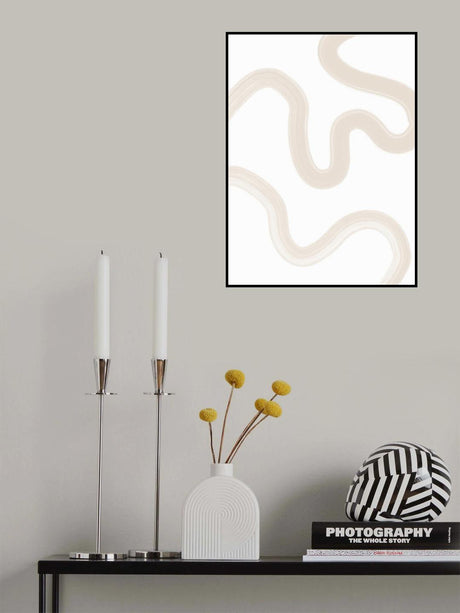 Beige Brush Stroke Poster No.2 Poster och Canvastavla